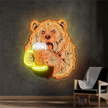 Enseigne néon LED "Bear Brew Artwork"