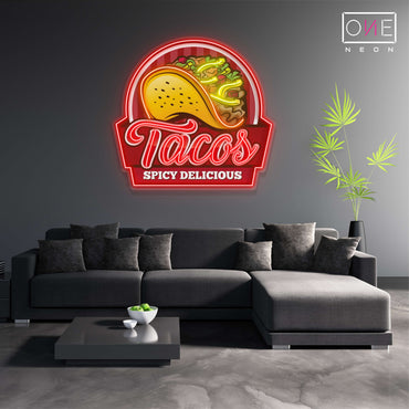 Tacos Épicés Délicieux Enseigne Néon LED