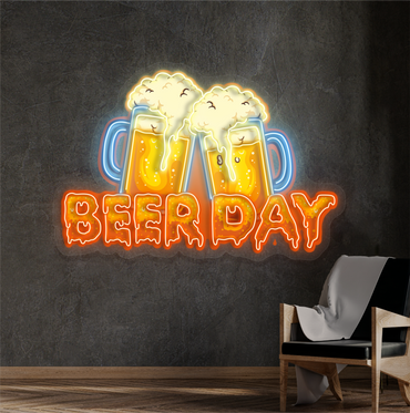 Enseigne lumineuse LED Néon "Journée de la bière"