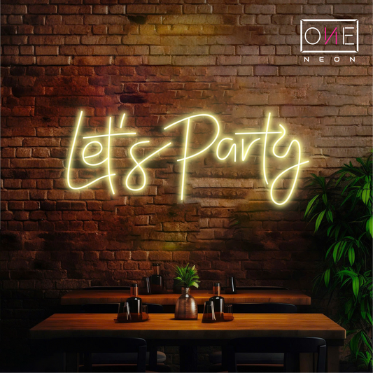 Enseigne néon DEL "Let's Party"