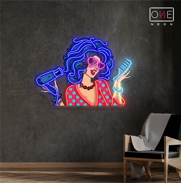 Enseigne Néon LED "Retro Glam Hair Artwork"