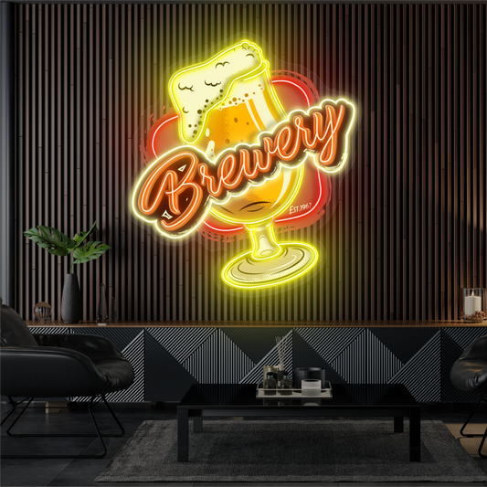 Enseigne néon LED artistique de bière de brasserie