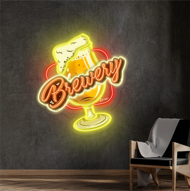 Enseigne néon LED artistique de bière de brasserie