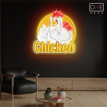 Enseigne néon LED Clucky's Chicken Art