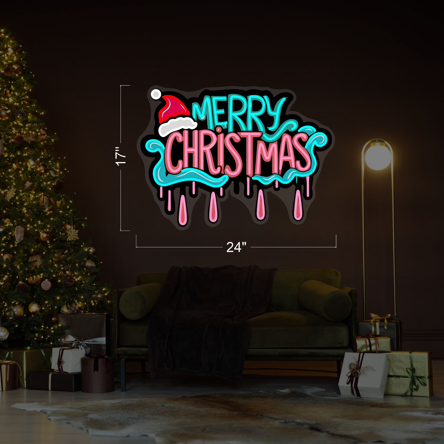 Enseigne néon LED Joyeux Noël