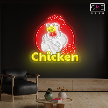 Enseigne néon LED poulet