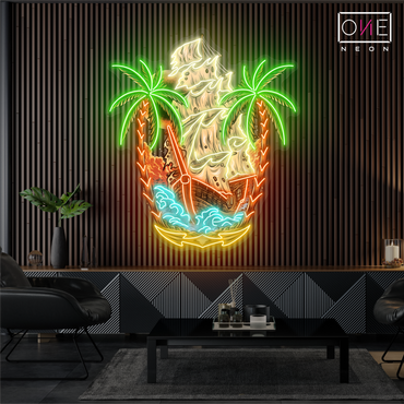Enseigne lumineuse LED néon « Pirate Paradise »