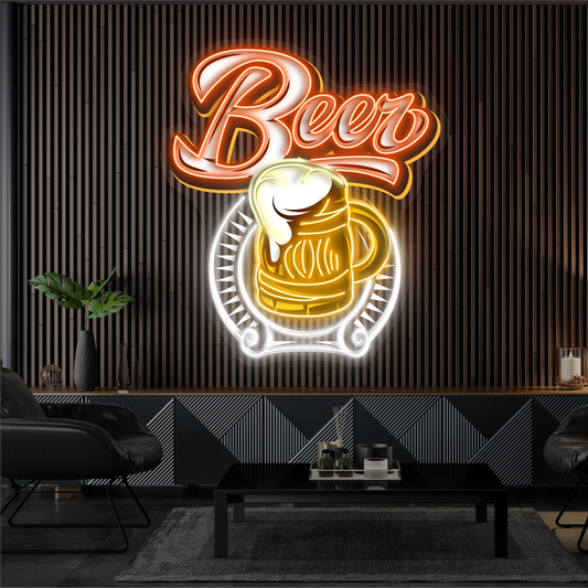 Enseigne LED néon décorative Bière givrée