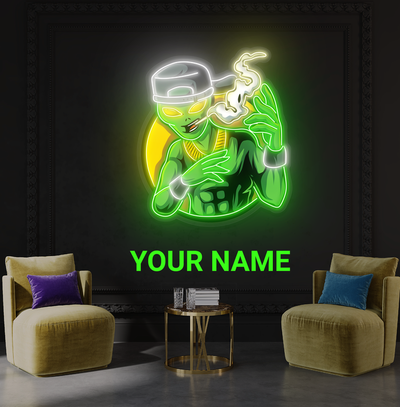 Enseigne néon LED "Street Alien Smoke Artwork"