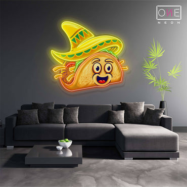 Enseigne néon LED Tacos Mignons et Délicieux