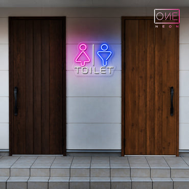 Enseigne néon LED Toilettes