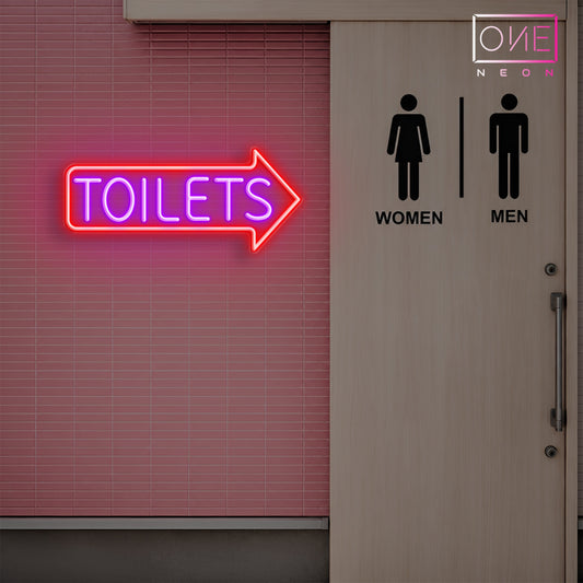 Enseigne néon LED Toilettes