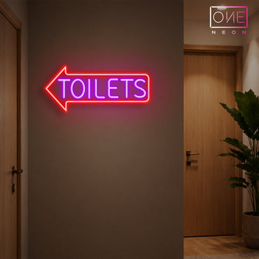 Enseigne néon LED Toilettes