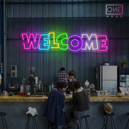 Enseigne néon LED de bienvenue