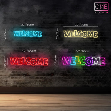 Enseigne néon LED de bienvenue