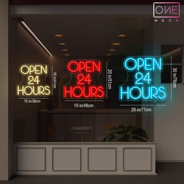 Enseigne Néon LED Ouvert 24h/24