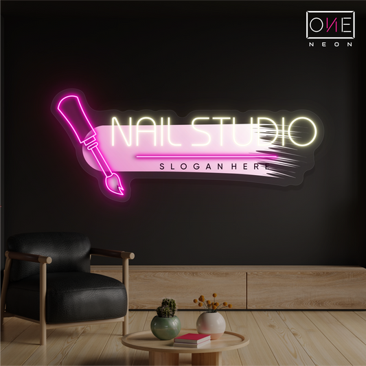 Enseigne Néon LED "Glam Nails Studio Artwork"