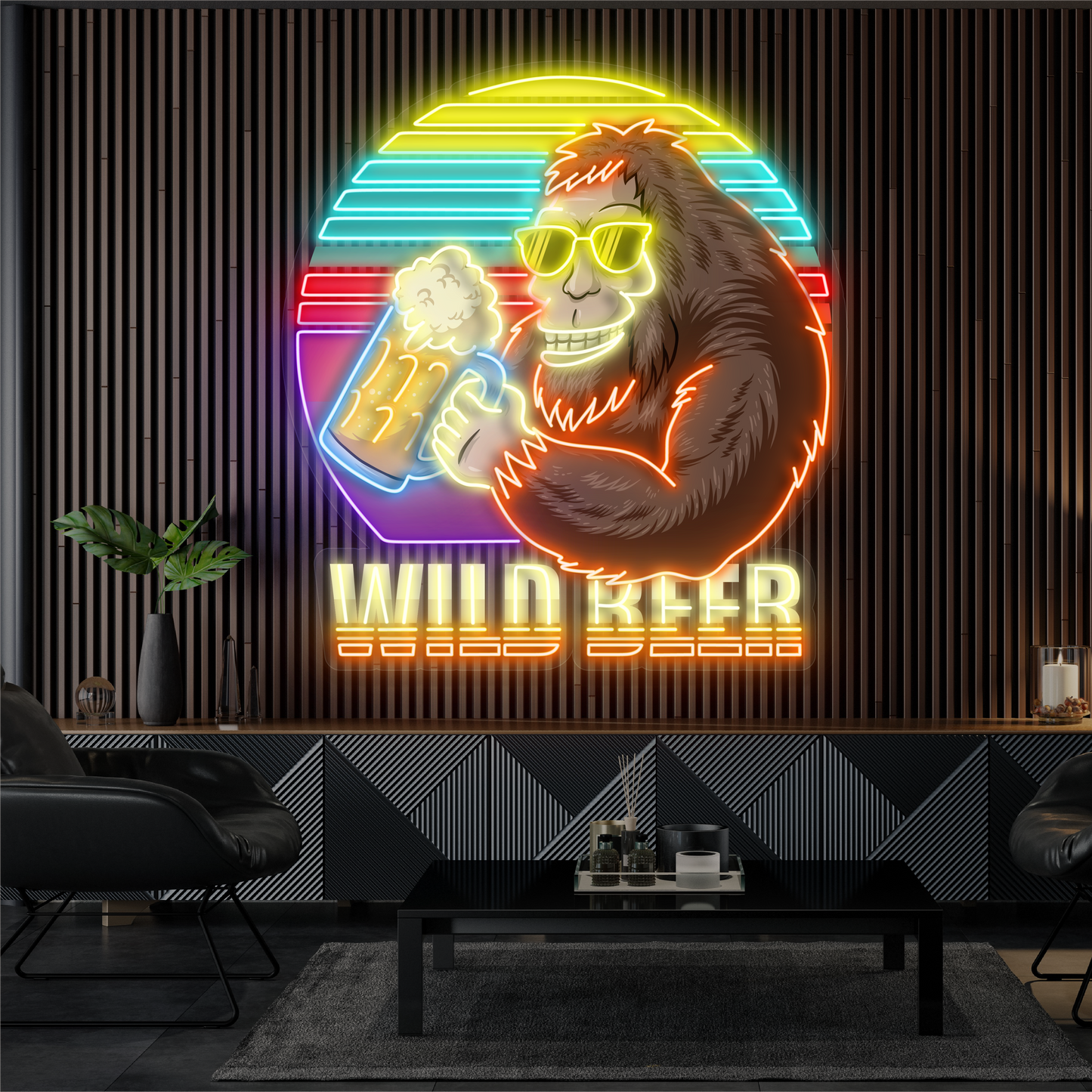 Enseigne néon LED Motif bière sauvage