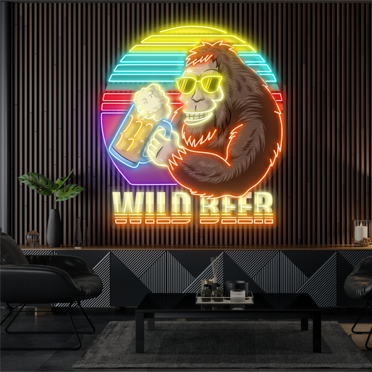Enseigne néon LED Motif bière sauvage