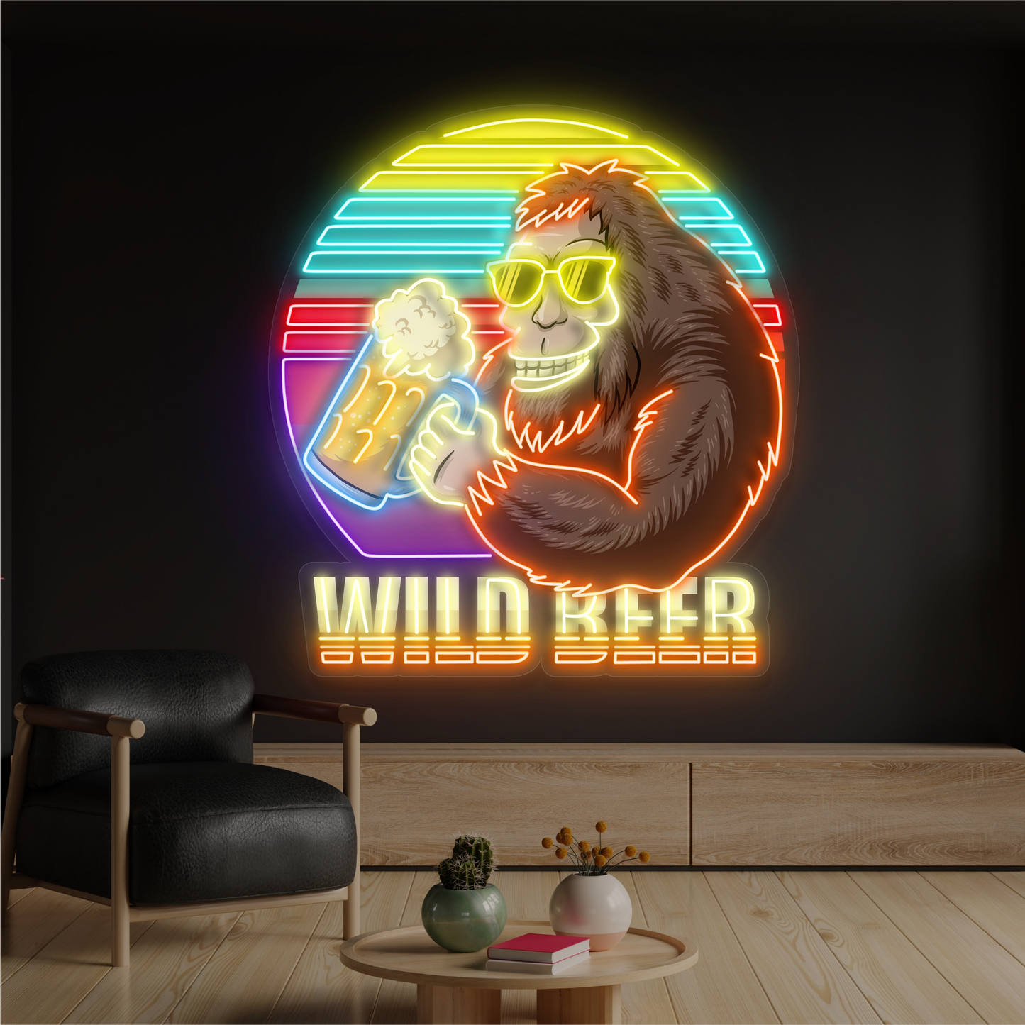 Enseigne néon LED Motif bière sauvage
