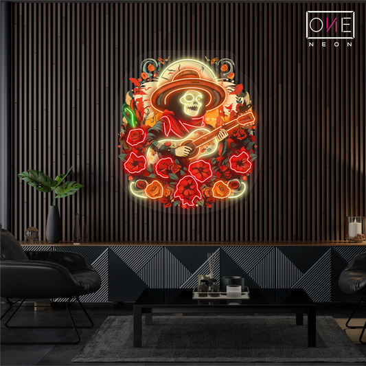 Enseigne néon LED œuvre d'art Sérénade Mariachi