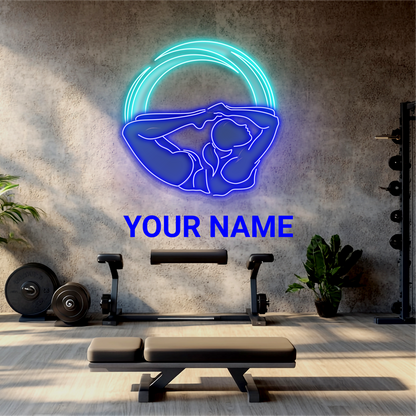 Enseigne au néon LED d'œuvre d'art de yoga Lunar Flow