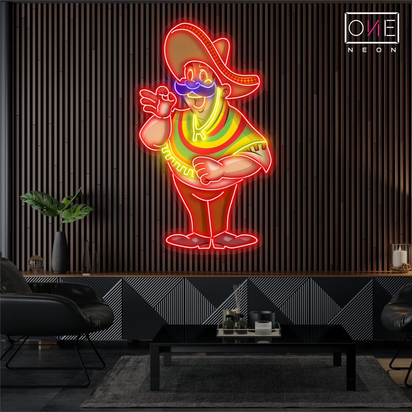 Enseigne néon LED Mustache Amigo