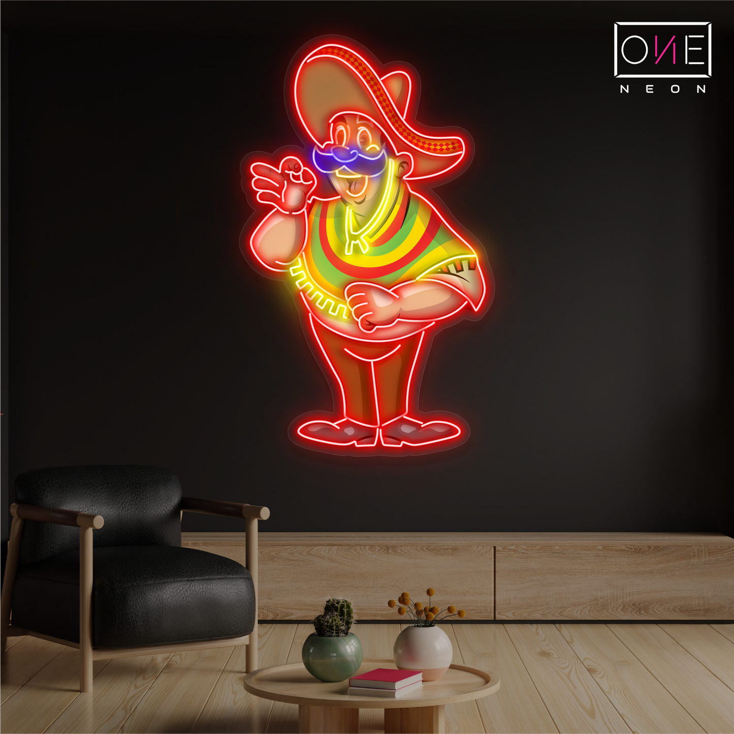 Enseigne néon LED Mustache Amigo