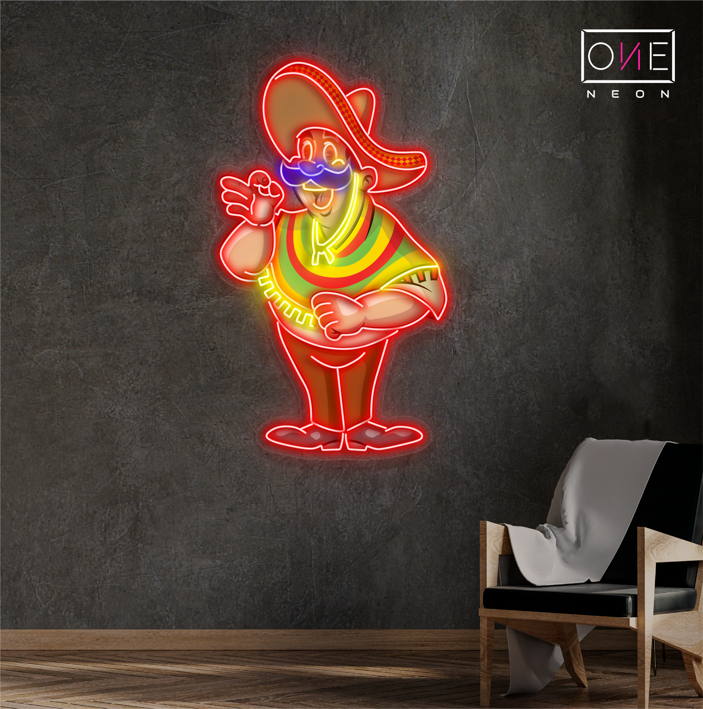 Enseigne néon LED Mustache Amigo