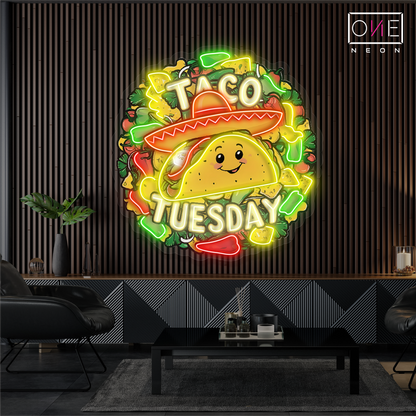 Enseigne néon LED "Tacos Tuesday"