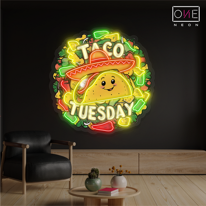 Enseigne néon LED "Tacos Tuesday"