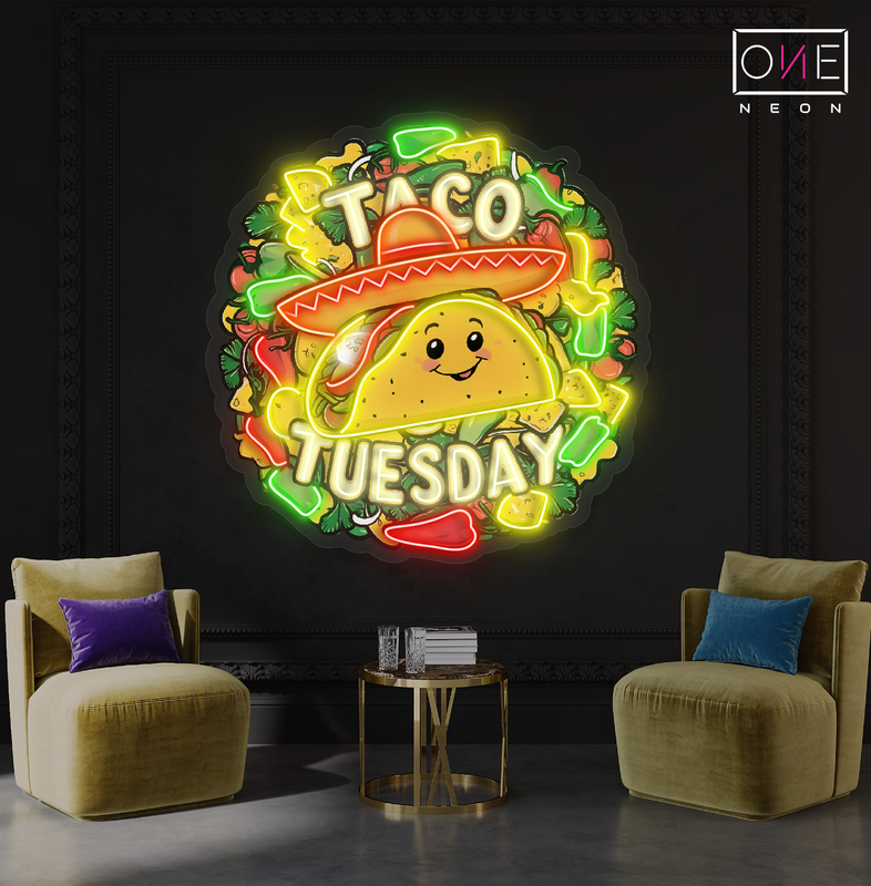 Enseigne néon LED "Tacos Tuesday"