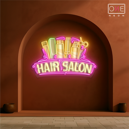 Enseigne Néon LED "Œuvre d'art Salon de coiffure"