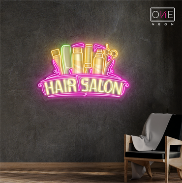 Enseigne Néon LED "Œuvre d'art Salon de coiffure"