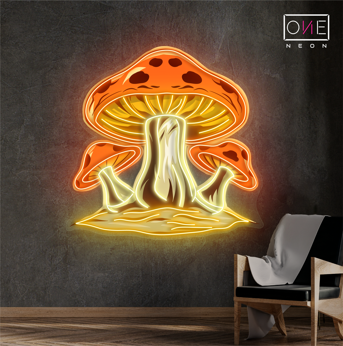 Enseigne néon LED "Champignons magiques"