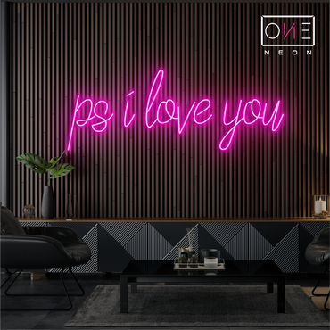 Enseigne néon LED Ps I Love You