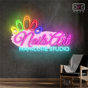 Enseigne néon LED studio de manucure et nail art