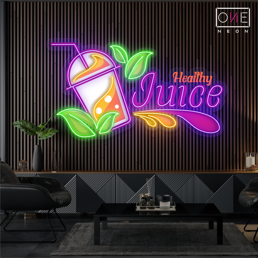 Enseigne néon LED Jus Santé Artwork