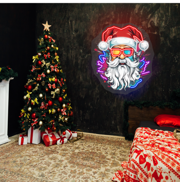 Superbe panneau LED néon Père Noël de Noël