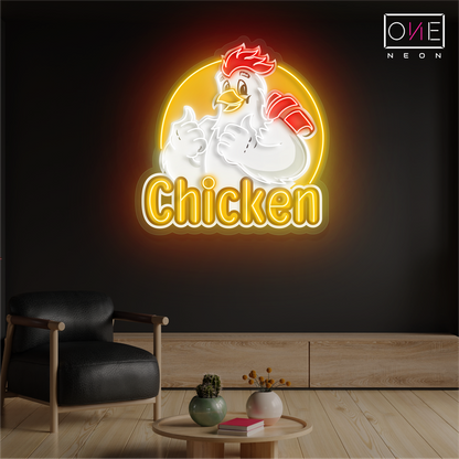 Enseigne néon LED Clucky's Chicken Art