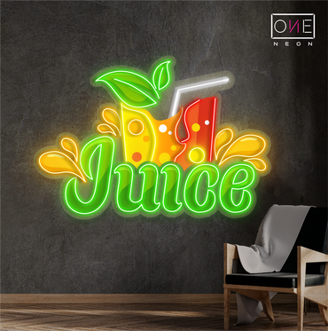 Enseigne néon LED œuvre d'art éclaboussure de jus frais