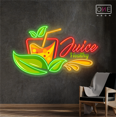 Enseigne néon LED Jus Santé