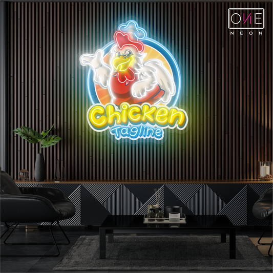 Enseigne néon LED "Chef Chick's Delight Artwork"
