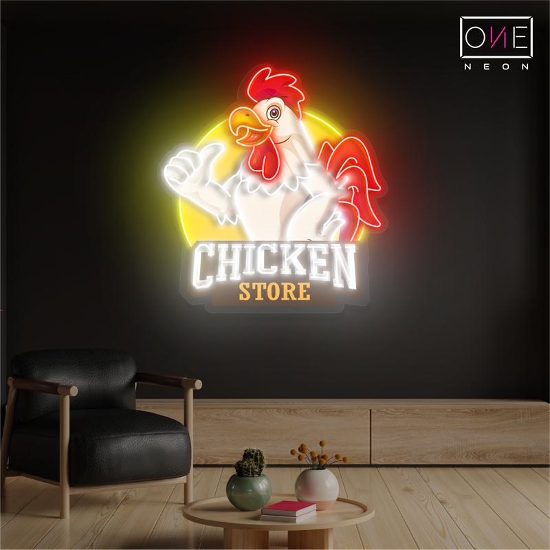 Enseigne néon LED poulet