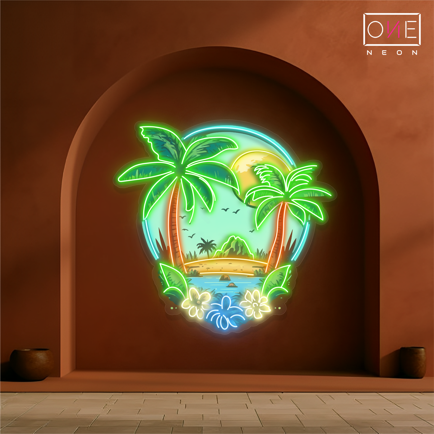 Enseigne Néon LED "Coucher de Soleil Tropical"