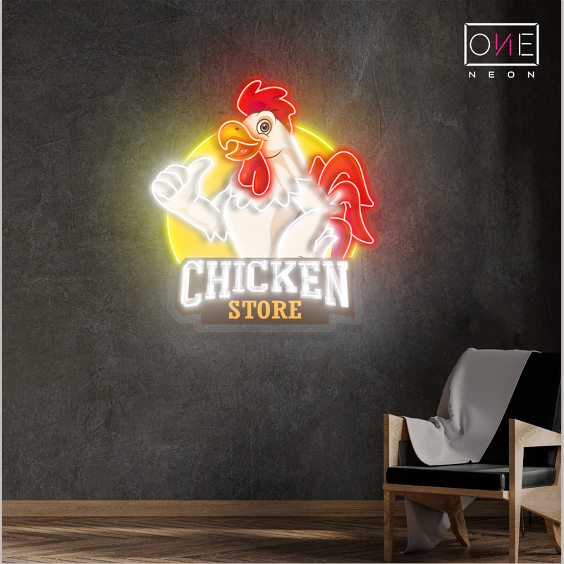 Enseigne néon LED poulet