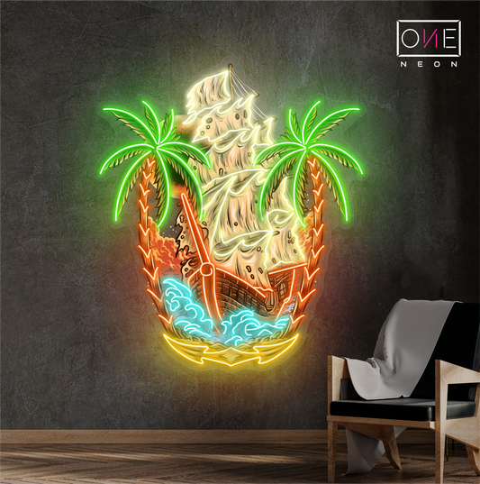 Enseigne lumineuse LED néon « Pirate Paradise »