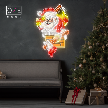 Enseigne néon LED décorative "L'évasion malicieuse du Père Noël"