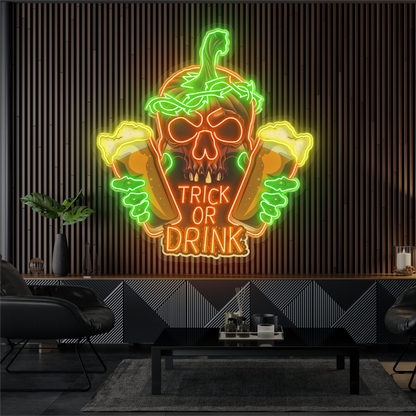 Enseigne néon LED "Trick Or Drink"