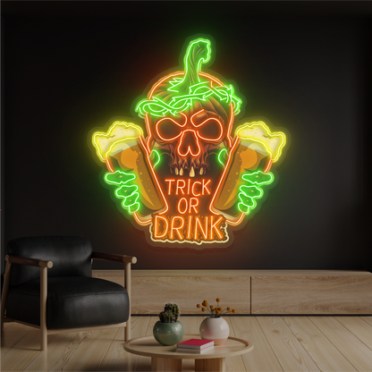 Enseigne néon LED "Trick Or Drink"
